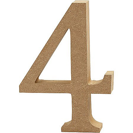 Cifre/ Litere din MDF - CC CIFRA MDF 13CM 4 56342