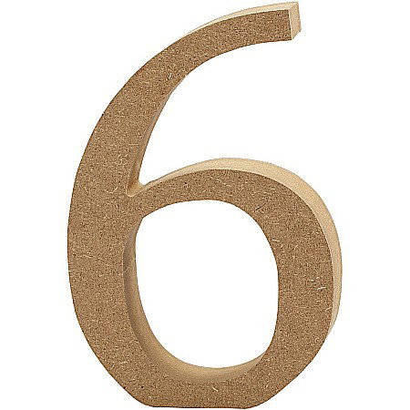 Cifre/ Litere din MDF - CC CIFRA MDF 13CM 6 56344