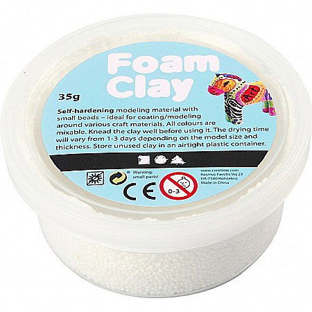 Foam clay, silk clay - Spuma de modelaj cu uscare la aer FOAM CLAY 35G ALB 78921