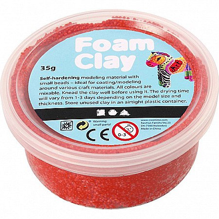 Foam clay, silk clay - Spuma de modelaj cu uscare la aer FOAM CLAY 35G ROSU 78923