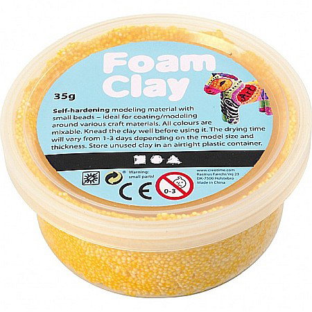 Foam clay, silk clay - Spuma de modelaj cu uscare la aer FOAM CLAY 35G GALBEN 78924