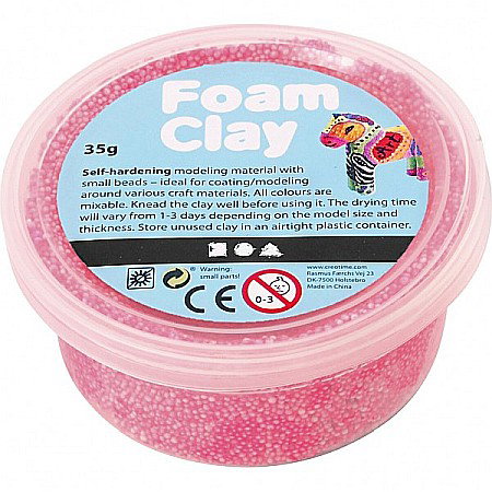 Foam clay, silk clay - Spuma de modelaj cu uscare la aer FOAM CLAY 35G ROZ NEON 78926