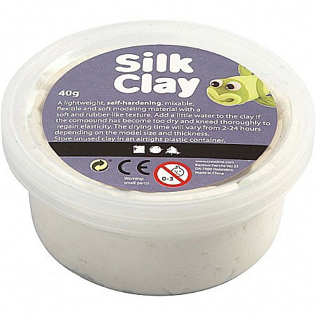 Foam clay, silk clay - Pastă de modelaj fină cu uscare la aer Silk Clay 40G ALB 79101