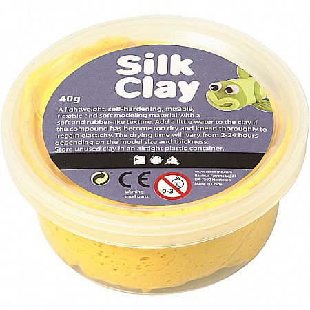 Foam clay, silk clay - Pastă de modelaj fină cu uscare la aer Silk Clay 40G GALBEN 79103