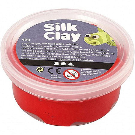 Foam clay, silk clay - Pastă de modelaj fină cu uscare la aer Silk Clay 40G ROSU 79104