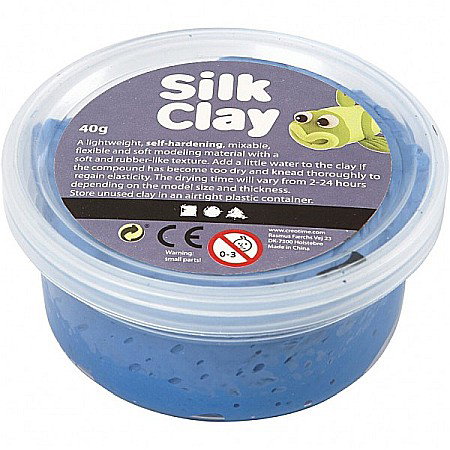 Foam clay, silk clay - Pastă de modelaj fină cu uscare la aer Silk Clay 40G ALBASTRA 79105