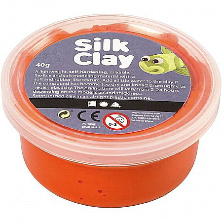 Foam clay, silk clay - Pastă de modelaj fină cu uscare la aer Silk Clay 40G ORANGE 79106