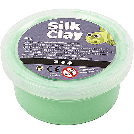 Foam clay, silk clay - Pastă de modelaj fină cu uscare la aer Silk Clay 40G VERDE DESCHIS 79108