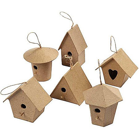 Decoratiuni Papier Mache - CC CASUTA CARTON PASARE 7CM 26533/531