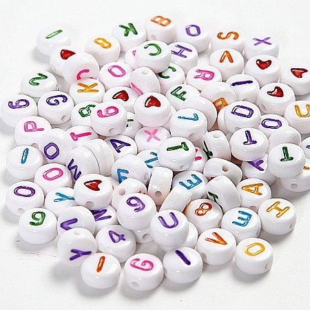 CC MARGELE PLASTIC CU LITERE 7 MM 200/SET ALBE 699070 [0]