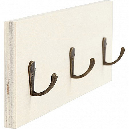 CC CUIER LEMN PENTRU HAINE 10x30 cm, 3 AGATATORI 57953 [3]