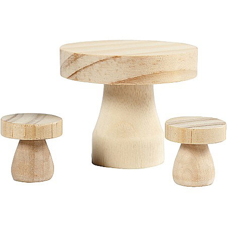 Decoratiuni din Lemn - CC MASUTA DIN LEMN IN MINIATURA 3/SET 56513