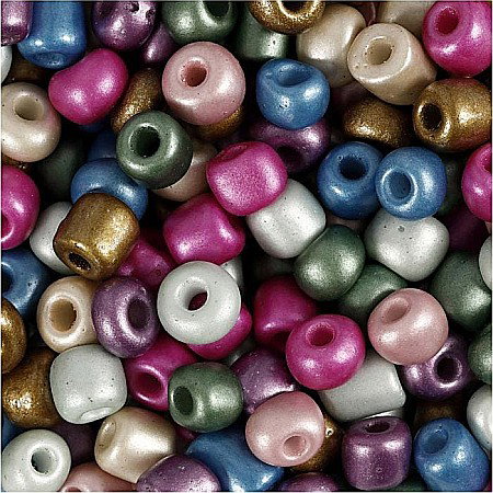 Margele din plastic/ sticla - CC MARGELE STICLA 130GR CULORI METALICE 691201