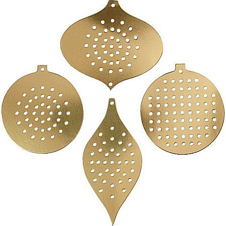 Tehnici de cusut si Broderie - CC ORNAMENTE CRACIUN PT BRODAT, AURII, 8.-12 cm. HOLE SIZE 3 MM, 8/SET 219611