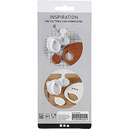 CC FORME PLASTIC CU STAMPILA Cookie Cutters With Stamp, Leaf, 3,4+4,4+4,9 cm, 3/SET 782878 [2]