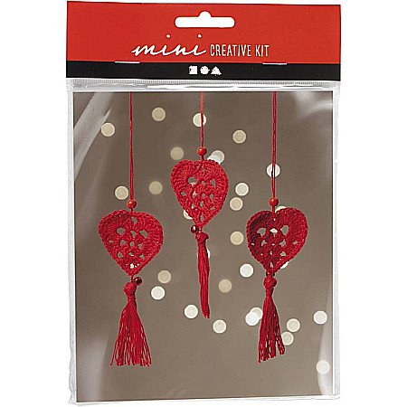 CC MINI KIT CREATIV CRACIUN DECORATIUNI SUSPENDATE CROSETATE INIMI 977482 [0]
