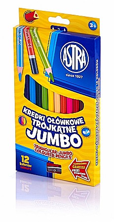 Creioane colorate - AS CREIOANE COLORATE JUMBO ASTRA 12/SET + ASCUTITOARE 312110007