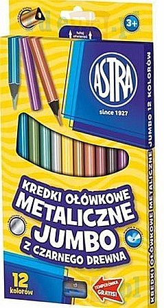 Creioane colorate - AS CREIOANE COLORATE CULORI METALIZATE 12/SET ASTRA 312114003