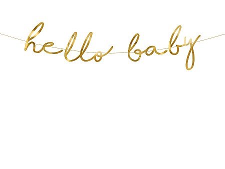 Bannere/ Ghirlande/ Cordoane - PD BANNER Little Star - Hello Baby, gold, 18x70cm GRL83-019M