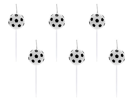 ARTICOLE PARTY - PD LUMANARI TORT Soccer Balls, 2.5cm 6/set SCS-2