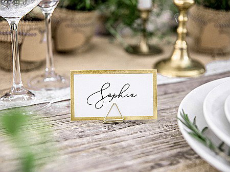 PD SUPORT NUMERE MASA, Place card holders Triangles, gold, 2.3 cm 10/SET PCH3-2-019 [2]