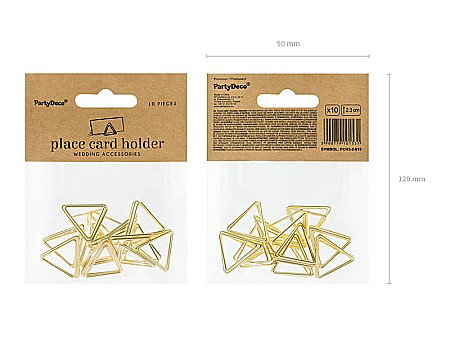 PD SUPORT NUMERE MASA, Place card holders Triangles, gold, 2.3 cm 10/SET PCH3-2-019 [4]