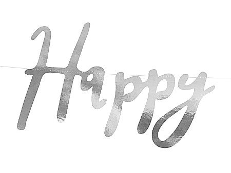 PD BANNER Happy Birthday, silver, 16.5 x 62 cm GRL75-018M [1]