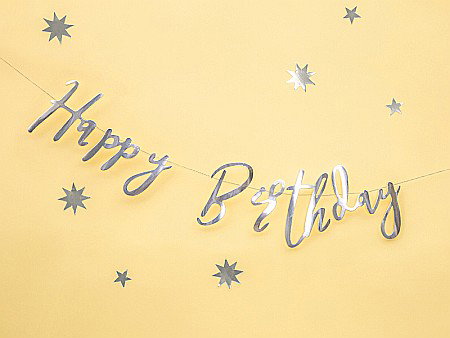 PD BANNER Happy Birthday, silver, 16.5 x 62 cm GRL75-018M [2]