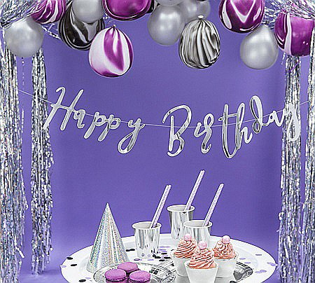 PD BANNER Happy Birthday, silver, 16.5 x 62 cm GRL75-018M [5]
