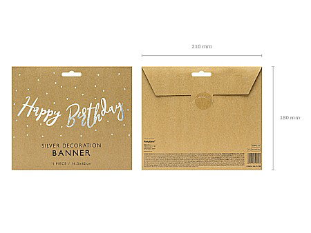 PD BANNER Happy Birthday, silver, 16.5 x 62 cm GRL75-018M [6]