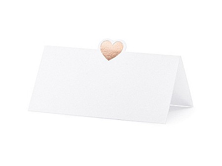Botezuri, Gender reveal - PD CARTI VIZITA MASA Place Cards Heart, rose gold, 10 x 5 cm 10/SET WS10-019R