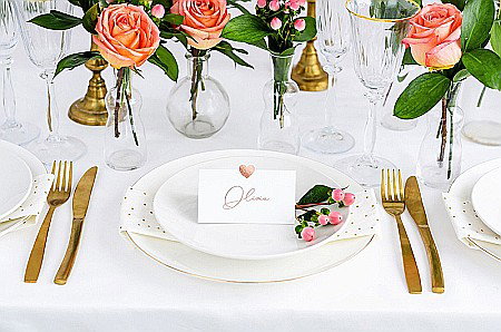 PD CARTI VIZITA MASA Place Cards Heart, rose gold, 10 x 5 cm 10/SET WS10-019R [1]