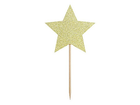 PD DECORATIUNI Tort CRACIUN Cupcake toppers STELUTE AURII 11.5CM  KPM19-019B [2]