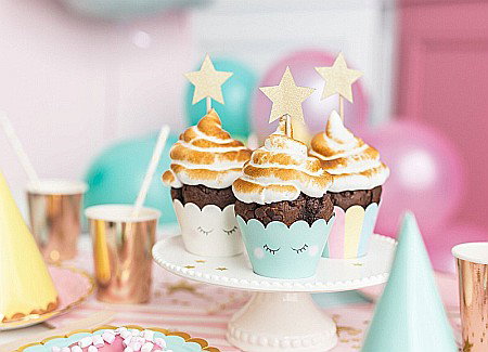 PD DECORATIUNI Tort CRACIUN Cupcake toppers STELUTE AURII 11.5CM  KPM19-019B [6]