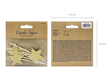 PD DECORATIUNI Tort CRACIUN Cupcake toppers STELUTE AURII 11.5CM  KPM19-019B [7]
