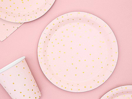 PD FARFURII CARTON Polka Dots, light pink, 18cm 6/set TPP50-081J [1]