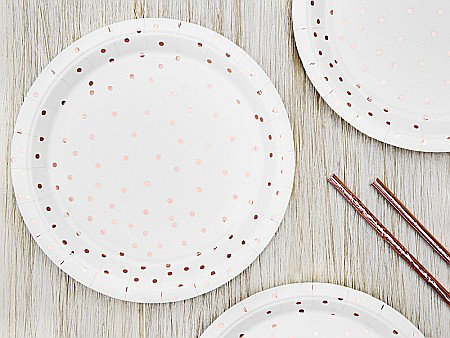 PD FARFURII CARTON Polka Dots, white, 18cm 6/set TPP53-008 [1]