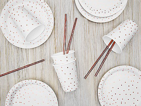 PD FARFURII CARTON Polka Dots, white, 18cm 6/set TPP53-008 [2]