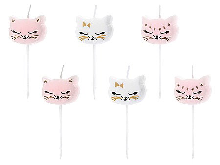 Decoratiuni/ Lumanari Tort/ Briose - PD LUMANARI TORT Cat, mix, 2cm 6/set SCS-4