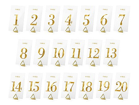 PD NUMERE PENTRU MASA Transparent, gold, 7x12cm 20bucati KPZ4-019ME [1]