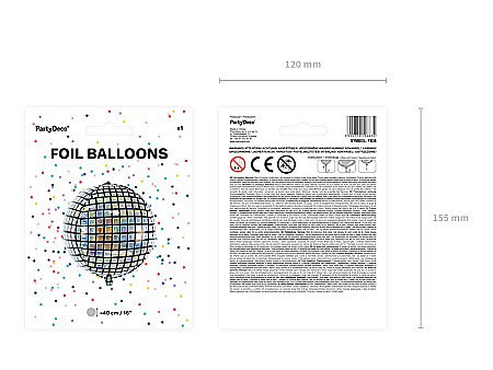 PD BALON FOLIE ALUMINIU Disco Ball, holographic foil, 40cm FB36 [2]