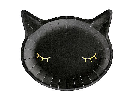 PD FARFURII CARTON Cat, black, 22x20cm 6/set TPP60 [0]