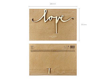 PD DECORATIUNI DIN LEMN PENTRU TORT Love, 16cm KPT50-100 [5]