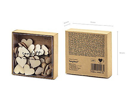 PD CONFETTI LEMN Hearts 2*2cm 50/set KONS2-100 [6]