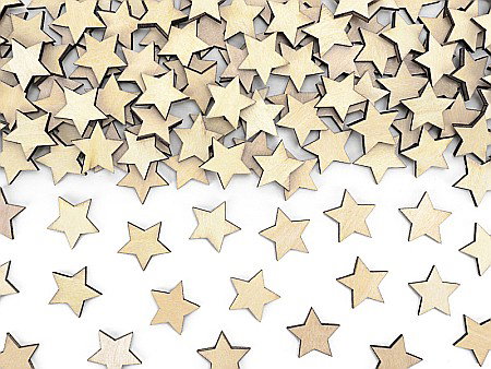 DE SEZON - PD CONFETTI LEMN Stars, 2x2cm 50/set KONS3-100