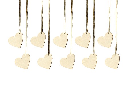 HOBBY - PD ACCESORII DIN LEMN, Wooden place cards Hearts, 6x5cm 10/SET WS1-100