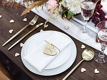 PD ACCESORII DIN LEMN, Wooden place cards Hearts, 6x5cm 10/SET WS1-100 [2]