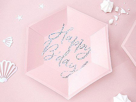 PD FARFURII CARTON Happy B'day!, light powder pink, 20cm 6/set TPP63-081PJ [2]