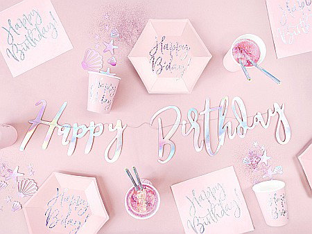 PD FARFURII CARTON Happy B'day!, light powder pink, 20cm 6/set TPP63-081PJ [3]