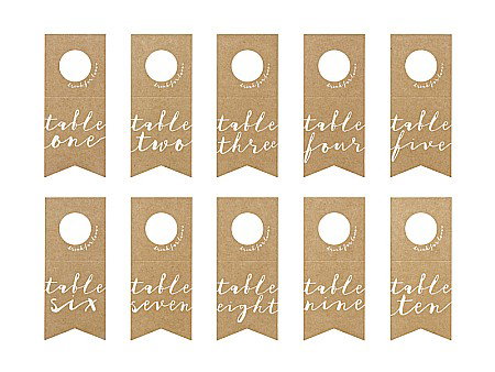 Cutii cadou si accesorii - PD NUMERE MASA, Table numbers - bottles hangers, 8x18.5cm 10/SET KPZ7-031